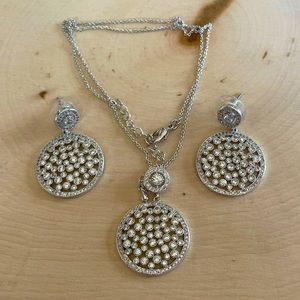 SALE!!! Cobblestone Diamond Necklace & Earrings Set